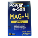 Power e-San MAG-4 350MG SANAR - Magnésio Completo para Saúde e Bem-estar - 60 Cápsulas - Farmácia Mottin