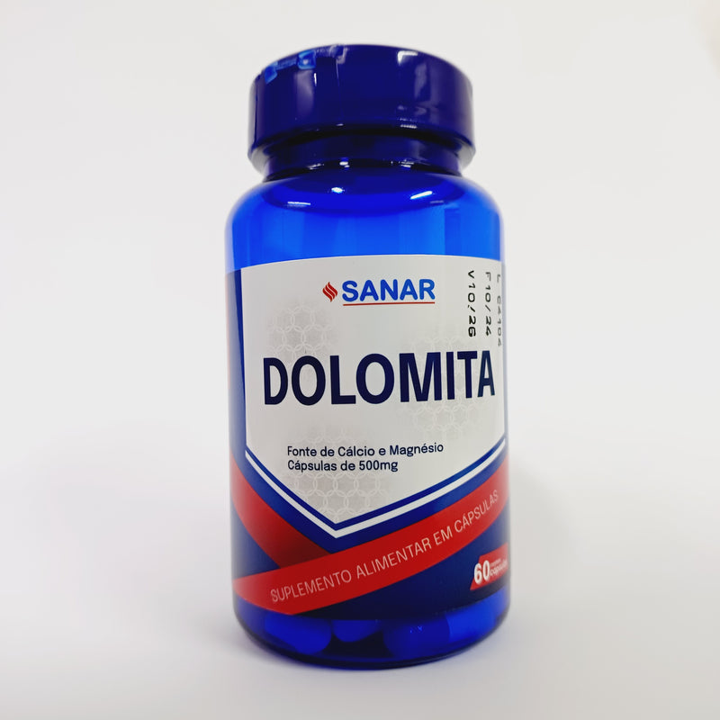 Dolomita SANAR 500mg e 60 cápsulas - Ossos fortes, músculos saudáveis e um sono tranquilo!