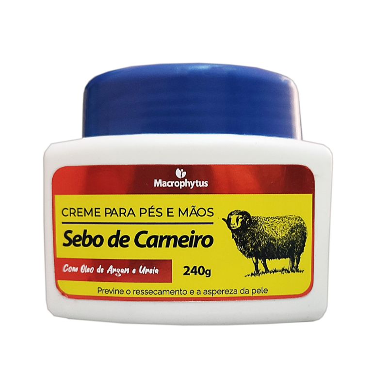 Creme para Pés e Mãos Sebo de Carneiro 240g Macrophytus